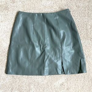 Oak + Fort vegan leather mini skirt